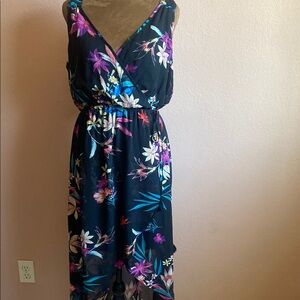 DR2 Floral Sleeveless Dress - Black and Purple
